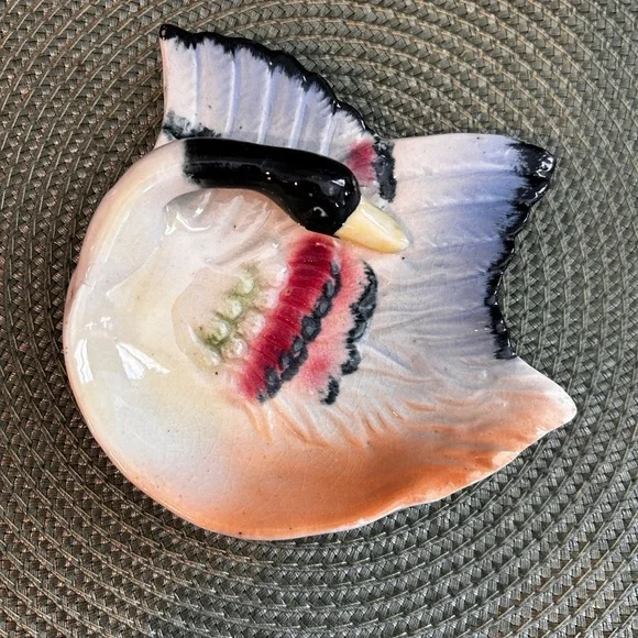 Vintage Japanese Trinket Dish Bird Mallard Duck Ceramic Vintage Pristine MCM EUC - Picture 1 of 5